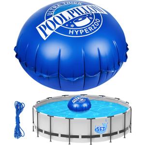 5 x 5 Ft Pool Pillows for Above Ground Pools, Hyperzoo Heavy Duty Pool Closing Kit for Above Ground, Upgraded 0.5mm PVC Cold-Resistant Inflatable Air Pillow for Winterizing, with 49.2ft Rope (Blue)