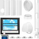 Portable AC Window Vent Kit with Universal Coupler for 5.1"/5.9" Exhaust Hose, Upgraded Mobile Air Conditioner Window Seal Kit with 4 Adjustable Seal Panels for Horizontal & Vertical Sliding Windows (Max 61" Height+Universal Coupler+Rain Cover)