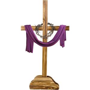 Lineshading 59 Inch Easter Wood Cross Extra Large Standing Cross Decoration Wooden Jesus Christ Catholic Crafted Supplies He is Risen Outdoor Decor for Easter Party Wedding Churchr