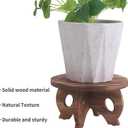 Plant Stand Indoor Wooden Plant Stool Round Stand Risers for Decor Plant Pedestal Stand Farmhouse Rustic Decorative Display Flower Holder Pedestal Board Brown