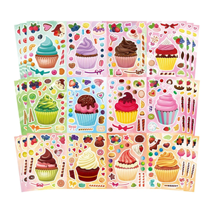 36 Sheets Cupcake Make a Face Stickers, Make Your Own Stickers Mix and Match Ice Cream and Cupcake Sticker Sheets, Cupcakes Sticker for Kids, Classroom Activities, Crafts Cupcakes Party Decorations