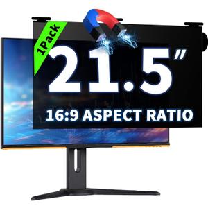 21.5 Inch Magnetic Hanging Computer Privacy Screen for 16:9 Widescreen Monitor, Removable Privacy Screen Anti Glare Blue Light Computer Screen Privacy Shield, Anti-Scratch (1 Pack Magnetic Hanging 21.5 Inch for 16:9)