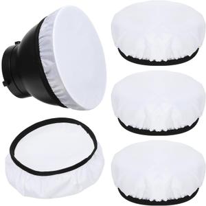 7"/18cm Light Diffuser,Soft Diffuser Lamp Cover White Lamp Shade Diffuser,Great for Studio Strobe Reflectors, Video Shooting (4Pcs)