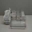 15 Piece Clear Plastic Drawer Organizers Set - 4 Sizes Bathroom & Dresser Storage Bins, Stackable Kitchen Desk Organizer Trays for Makeup, Jewelry, Utensils, Junk, Gadgets