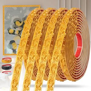 0.79 inch x65.6ft Gold Peel and Stick Crown Molding Trim - Gold Flexible Molding Trim for Picture Frames, Mirrors & Cabinets - Decorative Self-Adhesive Solution by KIJOU(4 Rolls)