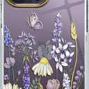 luolnh Compatible with iPhone 14 Pro Max Case with Flowers,for Girly Women,Shockproof Clear Floral Pattern Hard Back Cover for iPhone 14 Pro Max 6.7 inch 2022(Blue Purple wildflower)