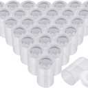 JOVITEC 30 Pieces Plastic Film Canister Holder, 35 mm Empty Camera Reel Containers, Storage Containers Case with Lids for Storing Small Accessories, Film, Keys, Coins, Art Beads (Transparent)