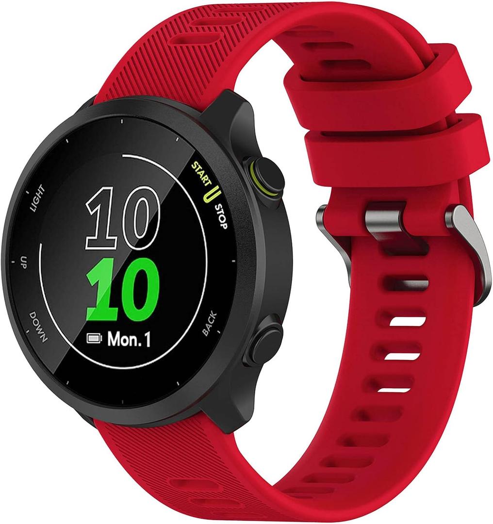 Band Compatible with Garmin Forerunner 55 20mm Soft Silicone Replacement Watch Band Strap Wristband for Forerunner 570 42mm/165/158/645/245/Vivoactive 5/6/Venu 2 Plus/Galaxy watch 4 42MM