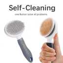 2 x Cat Self Cleaning Slicker Brush, Pets Skin Friendly Grooming Brushes for Shedding Dogs Cats Hair Easy to Remove Loose Undercoat with Long or Short Hairs Pet Massage Tool for All Hair Type- UPGRADED (Gray)