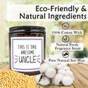 HIWX Best Uncle Scented Candle, Fathers Day Birthday Christmas Gifts for Uncle, Uncle Gifts from Niece, Best Uncle Gifts, Uncle Birthday Lavender,Vetiver, Sandalwood Scented 8oz Holders Candles Jar