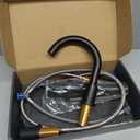 Matte Black Bathroom Faucets, Waterfall Bathroom Sink Faucet Modern Single Handle Bathroom Faucte 1 or 3 Hole, RV Mixer Tap Vanity Faucet - Includes Pop-up Drain Supply Hoses Deck Plate