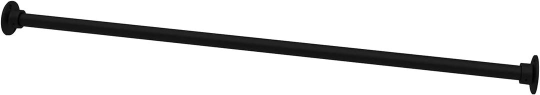 Naiture 60" Heavy-Duty Straight Shower Curtain Rod, Rustproof Stainless Steel Shower Rod with Mounting Flanges, Permanent Wall Mount, Used for Bathroom, Windows, Closet, Black Finish
