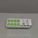 Ice Cube Trays 4 Pack, Airabc Silicone with Removable Lid, Easy-Release Flexible 14-cube Trays, LFGB Certified and BPA Free, Stackable Covers for Cocktail, Freezer (Blue+green)