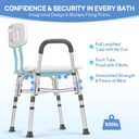 Tub Transfer Bench for Bathtub, Height Adjustable Shower Bench with Backrest, Shower Chair Bath Seat for Elderly, Seniors, Arm Support for Transfer