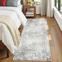 RELEANY Washable Area Rugs 2'x6' Non-Slip Modern Abstract Soft for Living Room Entryway Bedroom Kitchen, Print Pattern, Gray White Grey