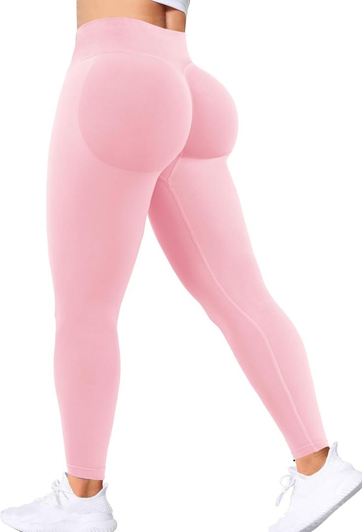 Ieumaz Scrunch Butt Lifting Leggings for Women Gym Seamless Workout Leggings Mid Low Waist Tummy Control Yoga Pants, No size