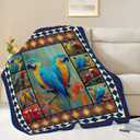 Parrot Bird Throw Blanket Macaw Stuff Gifts for Kids Girls Boys Adults Women Men Soft Cozy Warm Plush Fluffy Fuzzy Fleece Blanket Decor 40''X50''