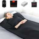 RRGFB Sauna Blanket Portable, Sauna Bag for Home Use Weight Loss and Detox, 86–158℉, Min Timer, Waterproof Foldable, Includes Remote Control Carrying Bag (Space Black)