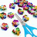 100 Pack Beaded Sequin Flower Sew on Patches Glitter Mini Crystal Paillette Applique Cloth Motif for DIY Wedding Garment Bags Accessory Hair Headband Decor (Black)