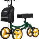ELENKER Deluxe Steerable Knee Walker with 10" Front Wheels  Medical Scooter for Foot Injuries, Broken Ankle, Compact Crutch Alternative, Green