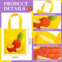 24 Pack Mix Fruits Party Favor Bags Summer Hawaiian Gift Bags Waterproof Non Woven Fruit Theme Tote Bags Reusable Luau Party Goody Treat Bags with Handle for Kids Birthday Tutti Fruity Party Supplies