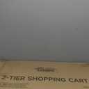 Heavy-Duty 2-Tier Folding Shopping Cart with Wheels - Double-Layer Waterproof Grocery & Utility Wagon, Portable Design for Laundry, Storage and Transport, 150LB Capacity (X-Large)