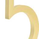 HASWARE Floating House Number 4 inch Stylish Door Numbers Alphabet Plaque Street Home Address Numerals (Small 5, Golden)