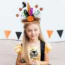 2 x Edoneery Halloween Witch Hat Headband for Women, Fancy Dress Wizard Costume Hair Accessory with Veil for Cosplay Parties