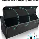 Fyzeoty Car Organizers for Trunk for Suv Sedan, Leather Storage Box,Extra Large,Magnetic Lid,Collapsible and Adjustable, S004, Black