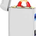 YOZWOO Rechargeable Electric Lighter USB C Electronic Lighters High Power Flame Arc Plasma Lighter Windproof Camping Lighters with Long Battery Life for Home and Outdoor (Luminous White)