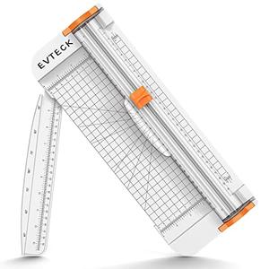 Evteck Paper Cutter 12 Inch Paper Trimmer Slider Crafting Scrapbooking Supplies for A4 Vinyl Photo Cardstock with Security Blade and Foldable Ruler