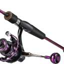 Sougayilang Fishing Rod and Reel Combo, Stainless Steel Guides Fishing Pole with Spinning Reel Combo for Saltwater and Freshwater (purple - Medium), Size: 5.9ft and Spinning Reel