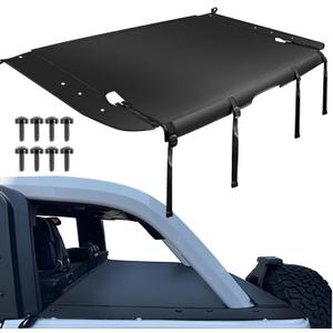 Soft Tonneau Cover Compatible with 2021-2025 Ford Bronco 4-Door Model, Black UV Resistant Vinyl Canvas Trunk Cargo Cover
