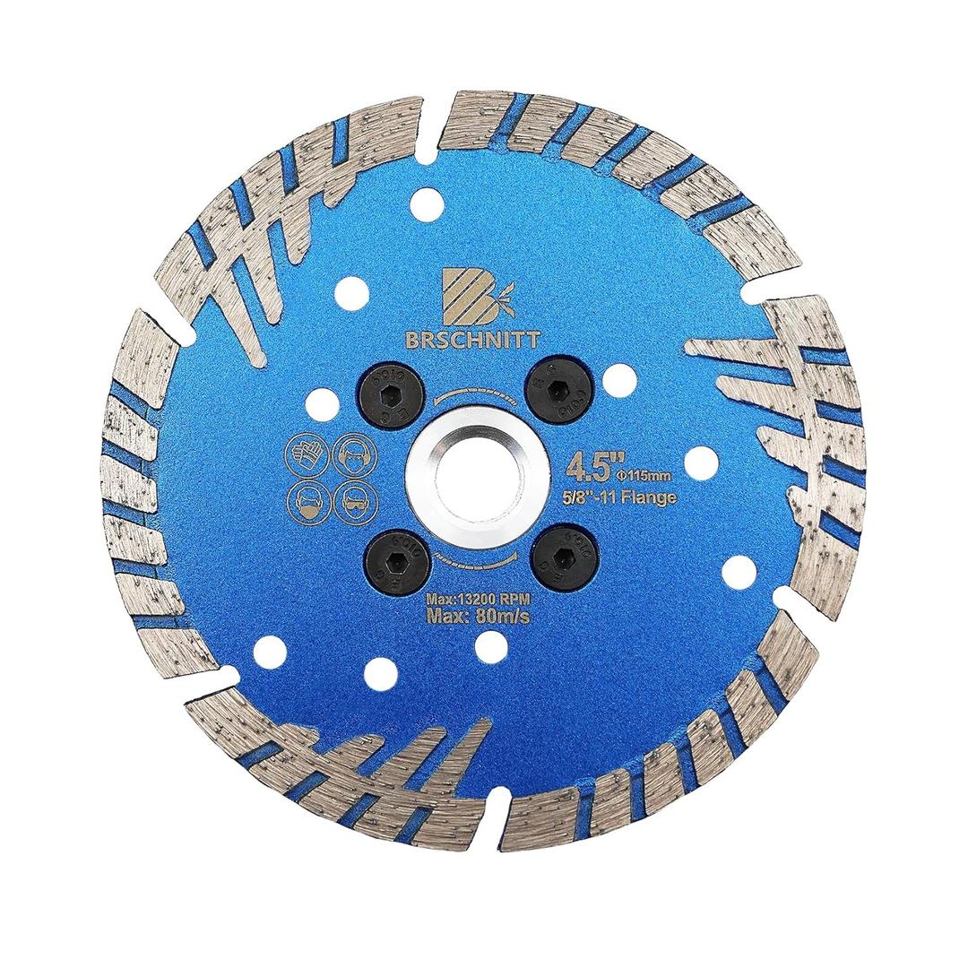 Diamond Granite Cutting Blade 4 1/2"- BRSCHNITT Diamond Saw Blade Cut Concrete,Ceramic Porcelain Tile,Granite,Marble,Masonry,Paver,Quartz Disc 5/8-11 Thread
