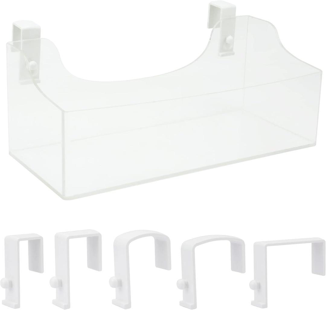 Acrylic Hanging Bedside Shelf - Multiple Purpose Bedside Caddy For Bed/Bunk Bed,Cubical Wall Shelf Storage Organizer File Holder For Home Office(Clear)