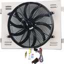 Aluminum Radiator Shroud Electric Fan For 1955-1957 1956 Chevy Bel Air/Nomad V8 Electric Fan with Relay kit
