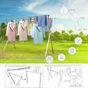 Clothes Drying Racks Outdoor, Updated Version,Stainless Steel Laundry Drying Rack for Indoor Outdoor and The Balcony,Length Adjustable Saves Space,with Windproof Hooks, 81.55 inches