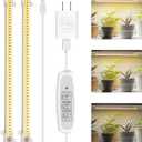 Mosthink LED Plant Grow Light Strips Full Spectrum for Indoor Plants with Auto ON/Off Timer, 48 LEDs / 4 Dimmable Levels, Sunlike Grow Lamp for Hydroponics Succulent, 2 Pack