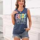 Pride Shirts for Women Pride Month Rainbow Graphic T-Shirt Pride Tank Top LGBTQ Equality Shirts (Blue, XXL)
