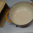 Lodge Essential Enamel Cast Iron Dutch Oven 6 Quarts - Perfect for Bread Baking, Braising, Marinating & Slow Cooking, Features Moisture-Sealing Lid & Dual Handles, Kitchen Essentials, Apricot