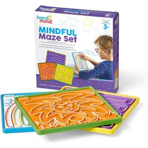 hand2mind Mindful Maze Boards, Tactile Sensory Toys for Toddlers, Calm Down Corner Supplies, Mindfulness for Kids, Occupational Therapy Toys, Quiet Fidgets for Classroom, Sensory Activity Board