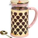 Paris Hilton French Press Coffee Maker With Heart Shaped Measuring Scoop, 2-Piece Set, 8-Cup or 34-Ounce, Pink
