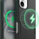 OtterBox iPhone 16 (Only) Commuter Series Case Built-in MagSafe Thin, Dual-Layer, Pocket-Friendly, Port Cover Forest Night (Black/Green)