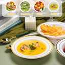 100 PCS Plastic Bowls with Gold Rim, 12oz Premium Heavy Duty Soup Bowls, Dessert and Salad Bowls for Party, Wedding and Holiday