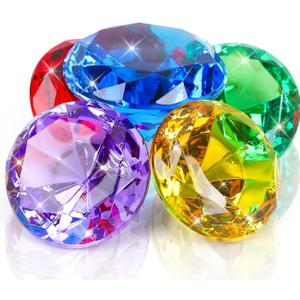 MARFOREVER Extra Large Diving Gem Pool Toys, 60MM Extra Big Diamond Colorful Pirate Treasure Diving Gems Huge Acrylic Diamond Pool Gems Set for Summer Swimming Party Favors Boys Girls Training Gifts