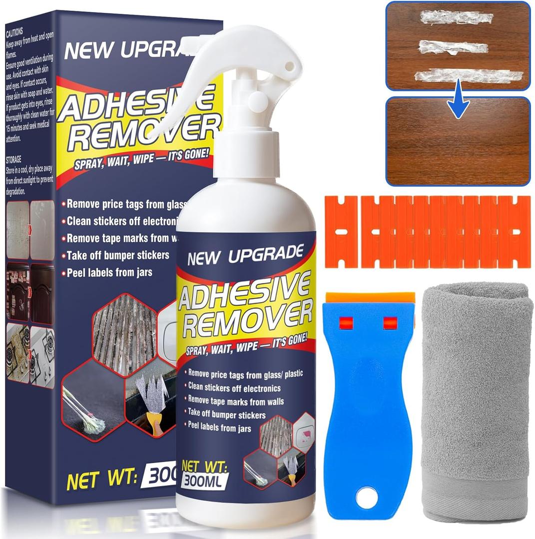 Adhesive Remover Spray  Sticker Remover with Scraper & Towel, Adhesive Remover for Cars, Labels, Tape, Glue  Rapid Remover Adhesive Remover & Car Decal Remover (1)