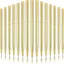 Zonon 15 Pieces Gold Metal Slim Ballpoint Pens Bulk Retractable Metallic Black Ink 1 mm Medium Point Smooth Writing Pens for Wedding Business Office Supplies Students Teachers Men Women Present
