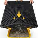 Cat Litter Mat - 23.2'' x 29.1'' Large Litter Trapping Mat, Easy to Clean Litter Box Mat, Waterproof, Urine-Proof, Non-Slip Kitty Litter Mats for Floor, Black