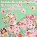 Daifunli 8 Pcs Fairy Party Decorations Fairy First Birthday Hanging Garlands Banner Butterfly Mushroom Flower Paper Cutouts Streamer for Wall Ceiling Decor Wonderland Garden Tale Floral Party Supplies