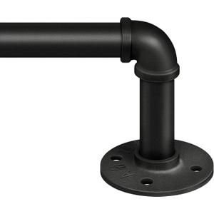 Zeerobee Curtain Rods for Windows 72 to 144, 1 Inch Industrial Wrap Around Black Curtain Rod, Indoor/Outdoor Room Divider Adjustable Drapery Pole, 72"-144"